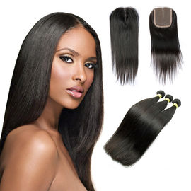 Chiny 10A Proste przedłużanie włosów ludzkich, naturalne czarne Nieprzetworzone brazylijskie włosy ludzkie dostawca