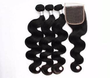 Chiny Gładkie przedłużanie włosów Body Wave Human Wątek 4 * 4 Koronkowe zamknięcie dla czarnych kobiet dostawca